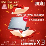 Asus Gaming FX95/ FX505GT i7-9750H Ram 16Gb SSD 512Gb VGA GTX 1650 15.6FHD IPS